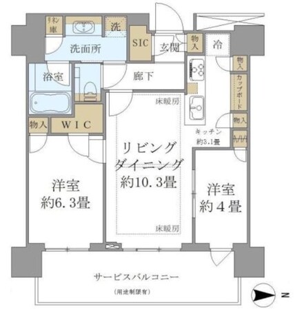 横浜駅 徒歩3分 22階の物件間取画像